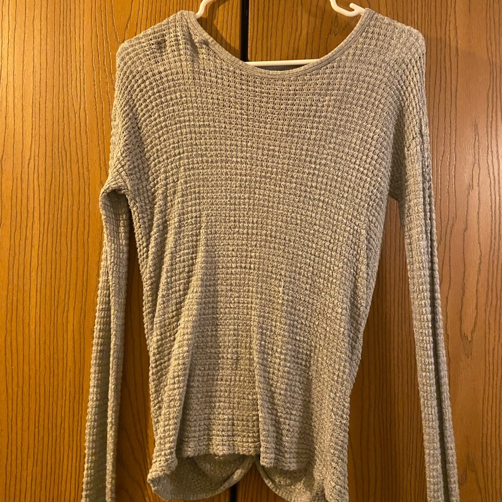 Grey open back long sleeve